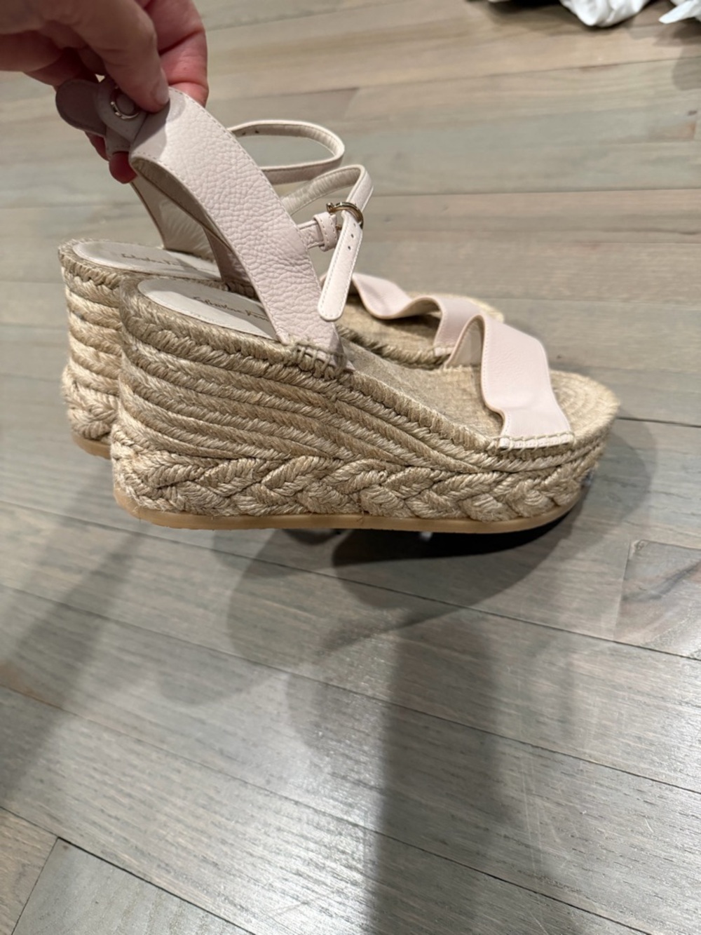 Ferragamo Wedge Espadrille Sandals in Light nude NEVER WORN